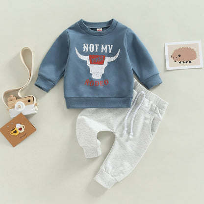 Cow Head Print Clothing Baby Set